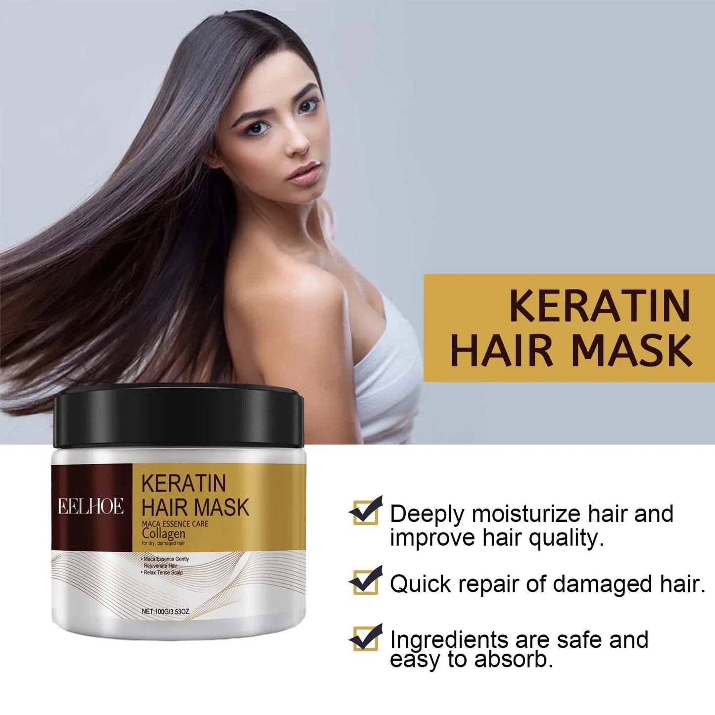 Hair Repair Mask, Collagen Keratin Treatment